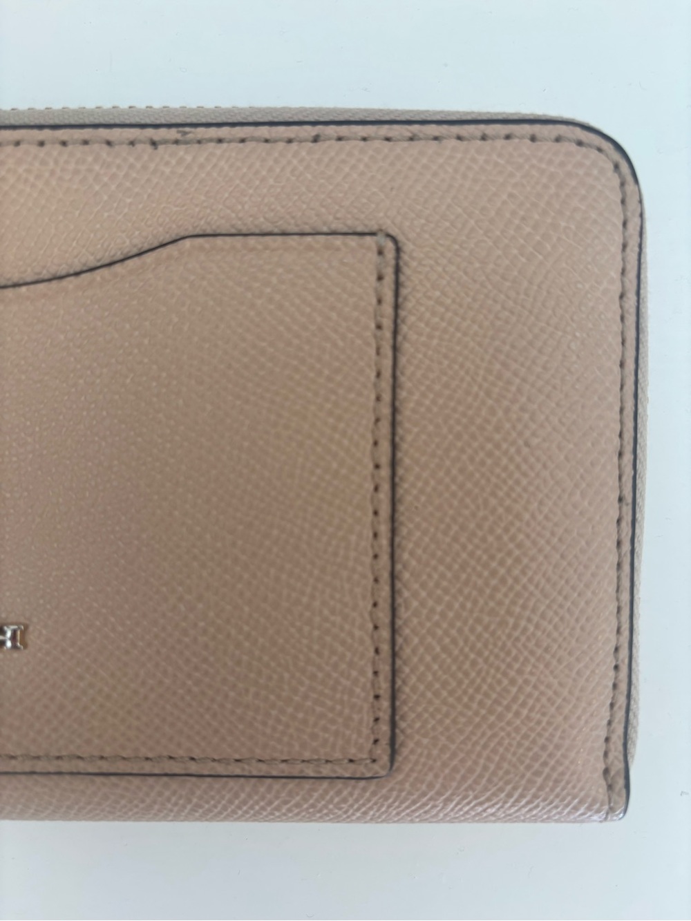Coach Taupe Leather Zip-Around Wallet with Exterior Card Slot - Picture 9 of 12